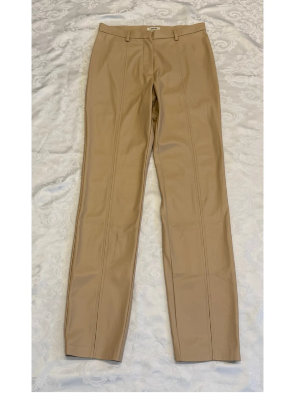 Jason Wu Tan Faux Leather Skinny Leg Pants Size Medium NWT